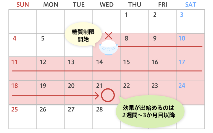 糖質ダイエットの効果はいつから実感できるか